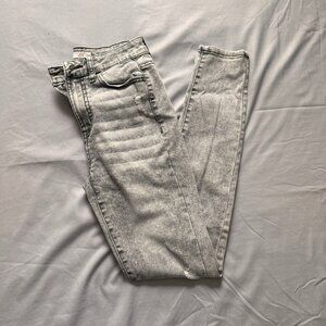 NWOT Juniors SO 3/26W High Rise Jegging Black Gray Destroyed Jeans